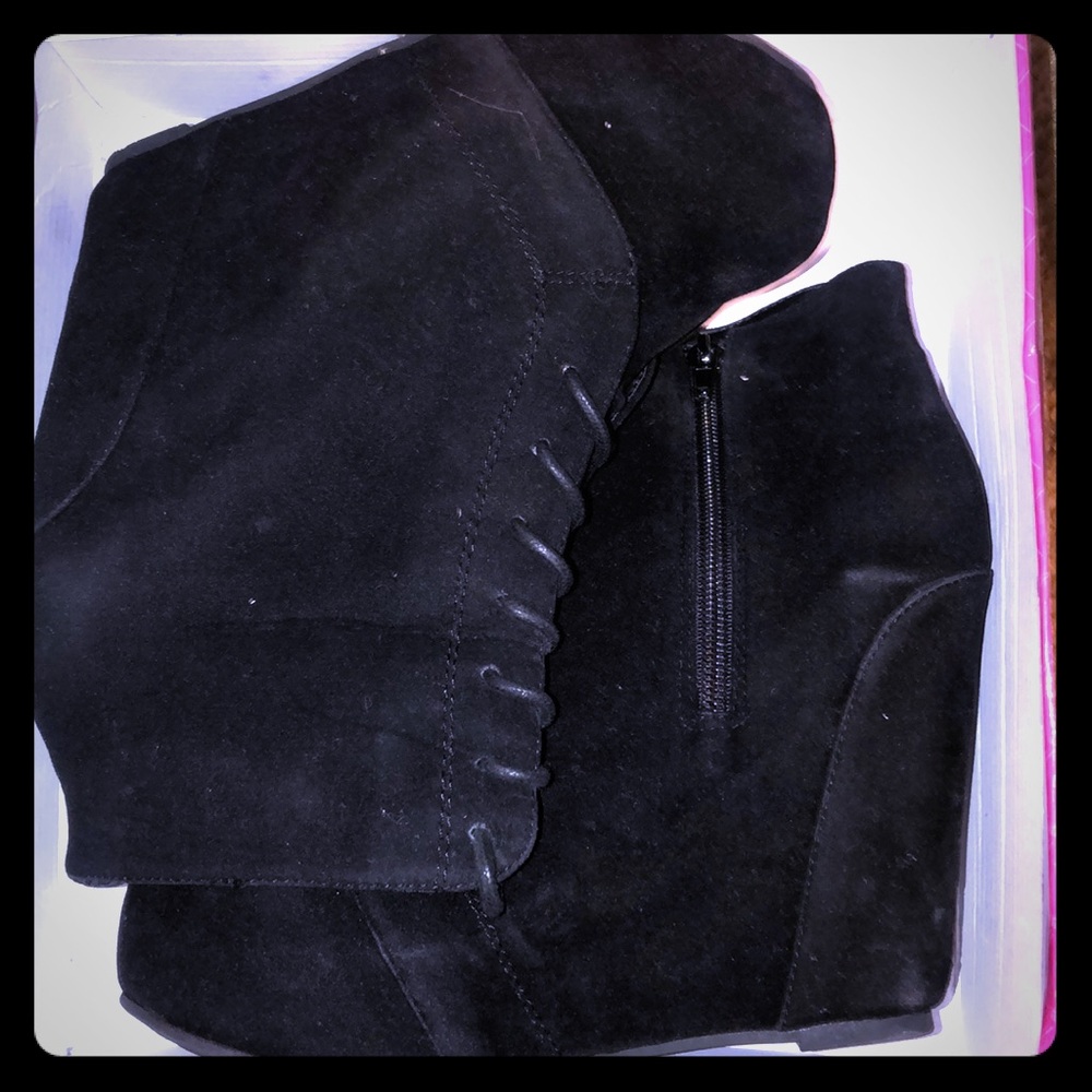 Slightly used platform booties